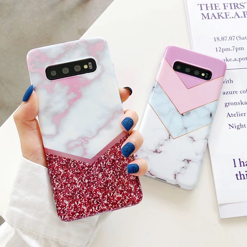YHBBCASES для Samsung Galaxy S10 Plus Ретро Чехол с мраморным покрытием S10e модный