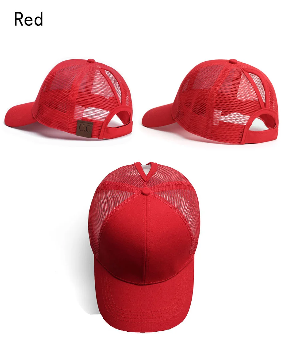 Glitter Ponytail Baseball Cap Women Messy Bun Adjustable Snapback Hats Girls Adjustable Summer Mesh CC Caps Drop Shipping   (14)