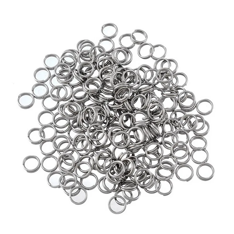 

New Accessories 200PCs Stainless Steel Circle Jump Rings Double-deck For Jewelry 6mm