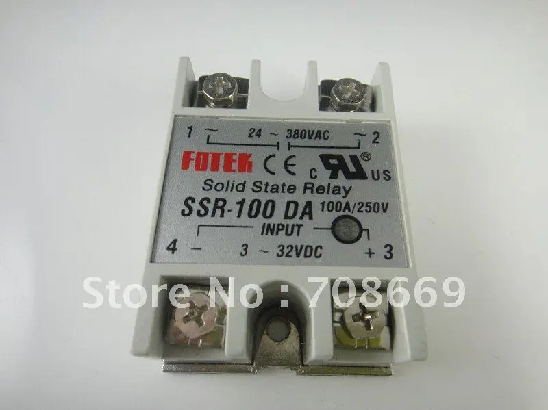 

Solid State Relay SSR-100DA 100A 3-32VDC/24-380VAC