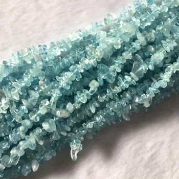 

High Quality Natural Genuine Clear Blue Aquamarine Nugget Chip Loose Beads Fit Jewelry 3x8mm 15" 05949
