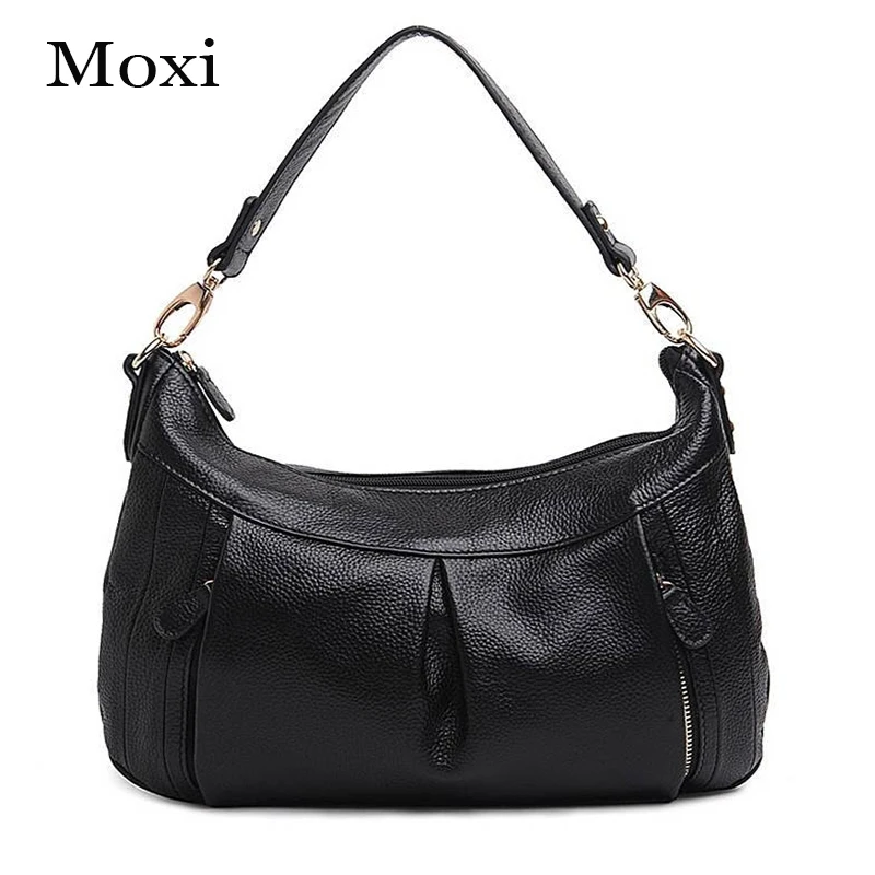 

New New All-match Women Messenger Bag Genuine Cow Leather Handbag Female Leisure Style Ladies Crossbody Bags Bucket