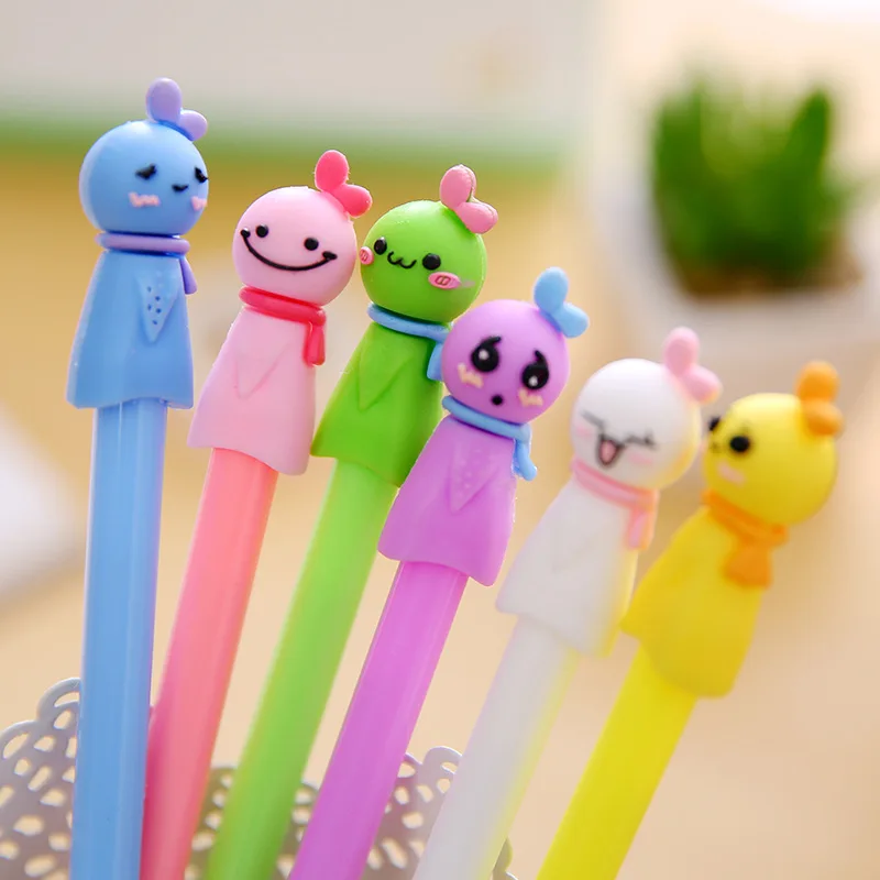 60 Pcs Windy Clear Day Doll Cartoon Creative Neutral Pen Signature Pen Water Pen Stationery Supplies Factory