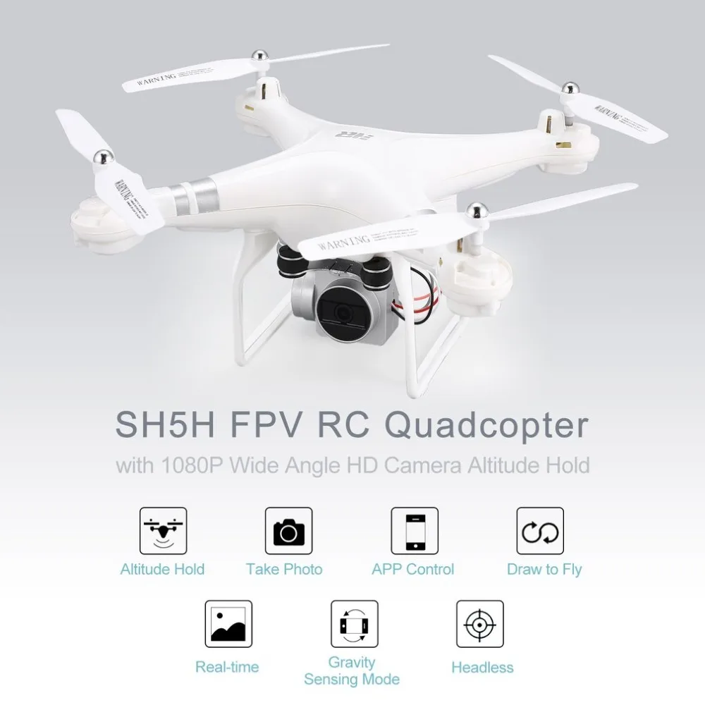 

SH5H 2.4G FPV Drone RC Quadcopter with 1080P Wide Angle Wifi HD Camera Hold Headless Mode One Key Return Live Video quadrocopter