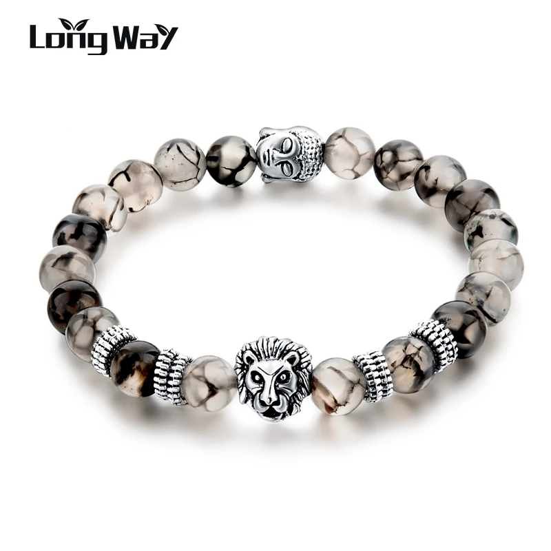 LongWay Новый Дракон вены натуральный камень браслет браслеты для женщин с
