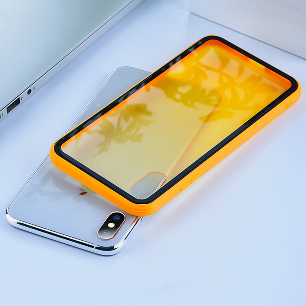 OTAO-Gradient-Transparent-Case-For-iPhone-XR-XS-MAX-X-Tempered-Glass-Candy-Color-Back-Cover (2)
