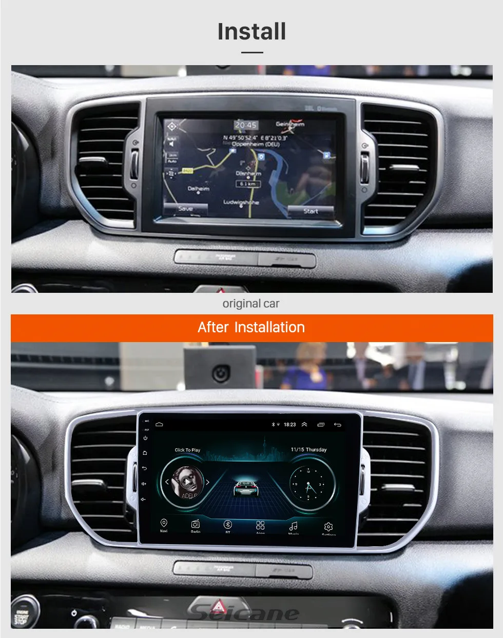 Seicane 9 дюймов Android 8,1 Автомагнитола для KIA KX5 Sportage 2Din Стерео gps навигация Мультимедиа плеер головное устройство