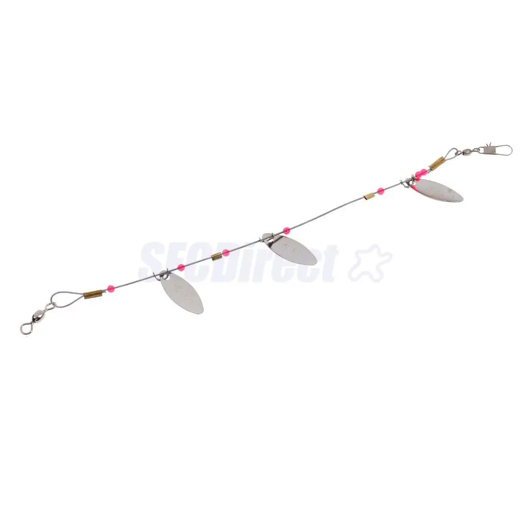 Buy Steel Fishing Wire Leader Spinner Bait with Snap Swivel Beads Rigs Lure