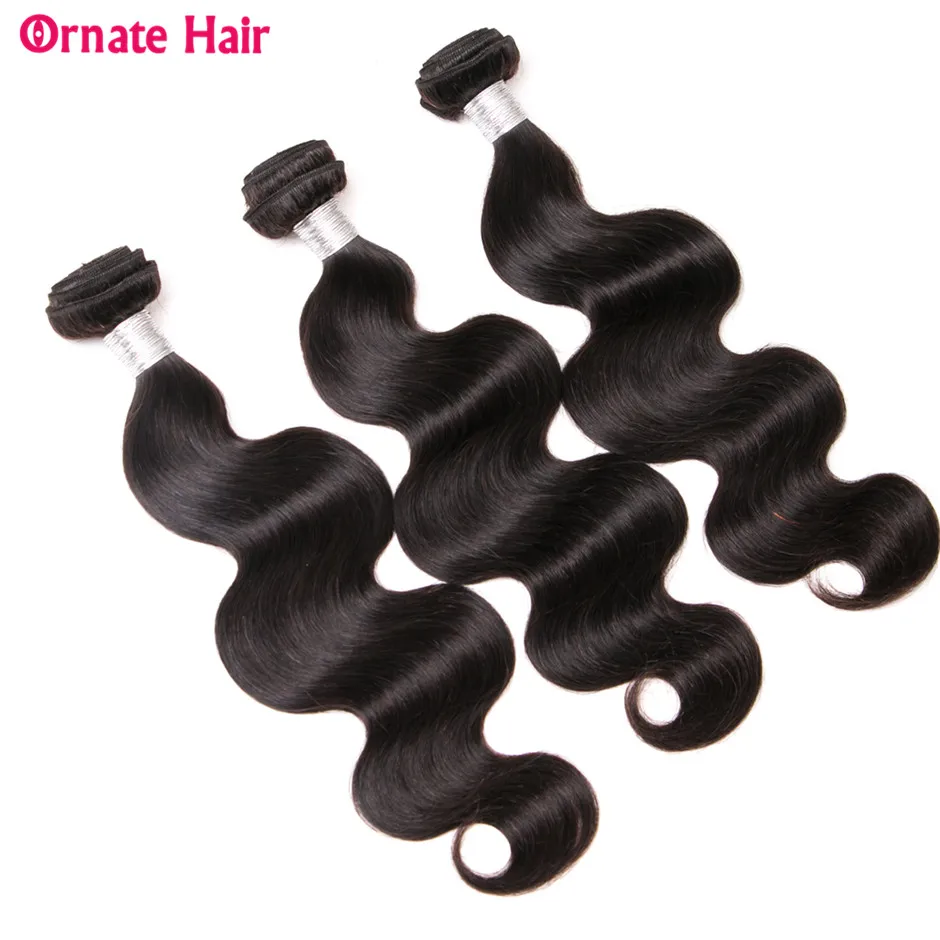 Ornate бразильский объемный волнистый пучок s не Реми человеческие волосы для наращивания 3 пучка предложения плетение пучок s 10-24 дюймов натуральный цвет