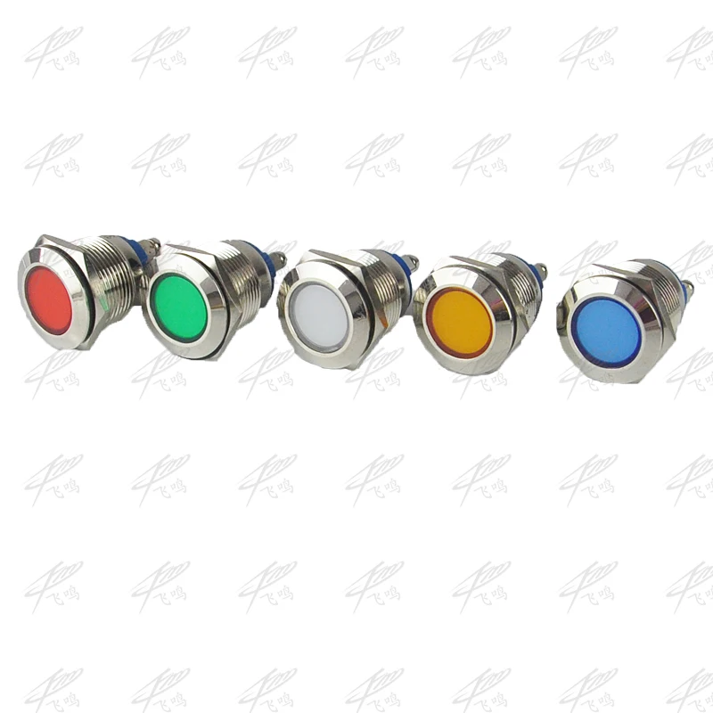 LED Metal Indicator light Flat 12mm waterproof Signal lamp LIGHT 3V 6V 12V 24V 220V screw connect red yellow blue LED Metal Indicator light Flat 12mm waterproof Signal lamp LIGHT 3V 6V 12V 24V 220V screw connect red yellow blue