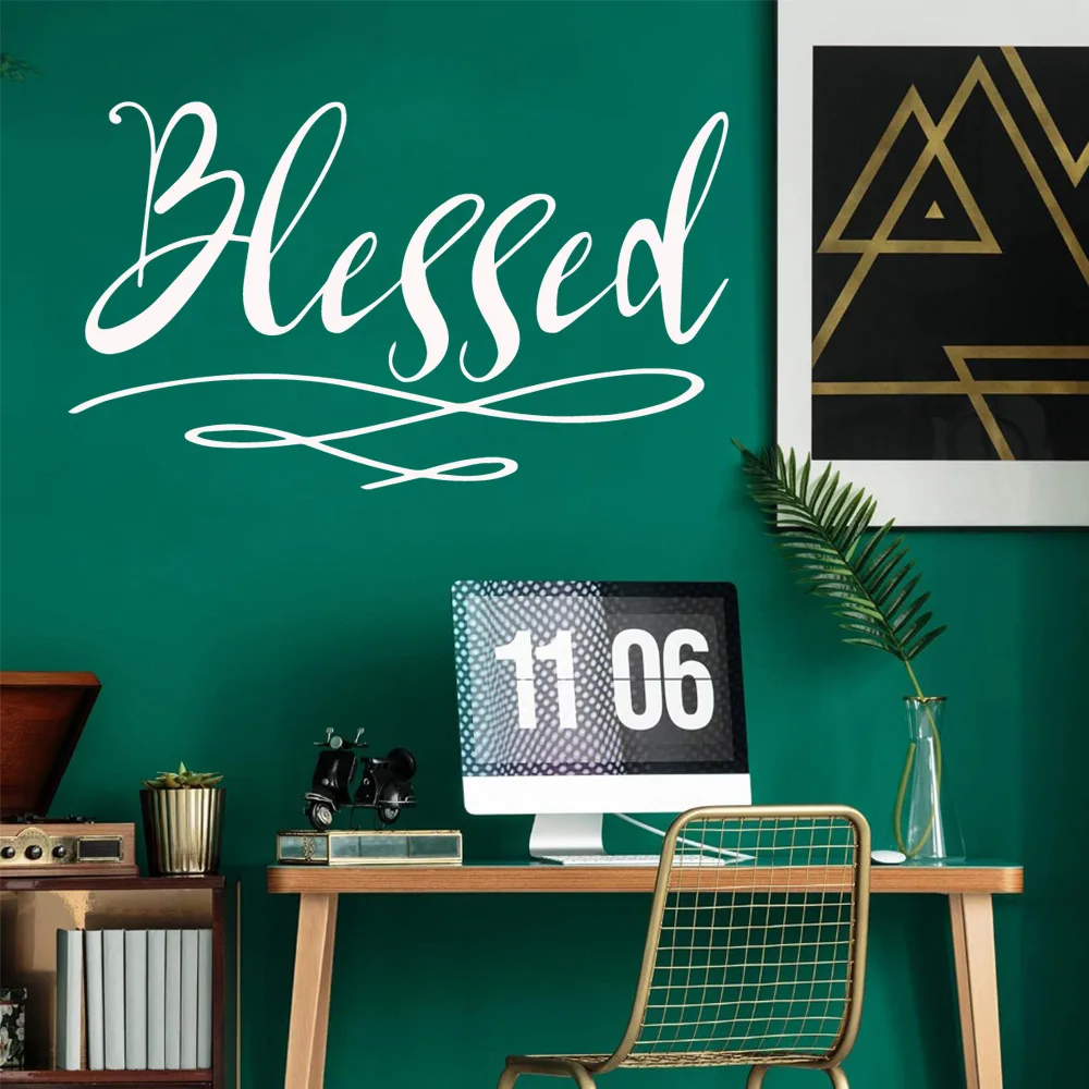 

Free shipping blessed Self Adhesive Vinyl Waterproof Wall Decal vinyl Stickers Diy Home Decoration Accessories