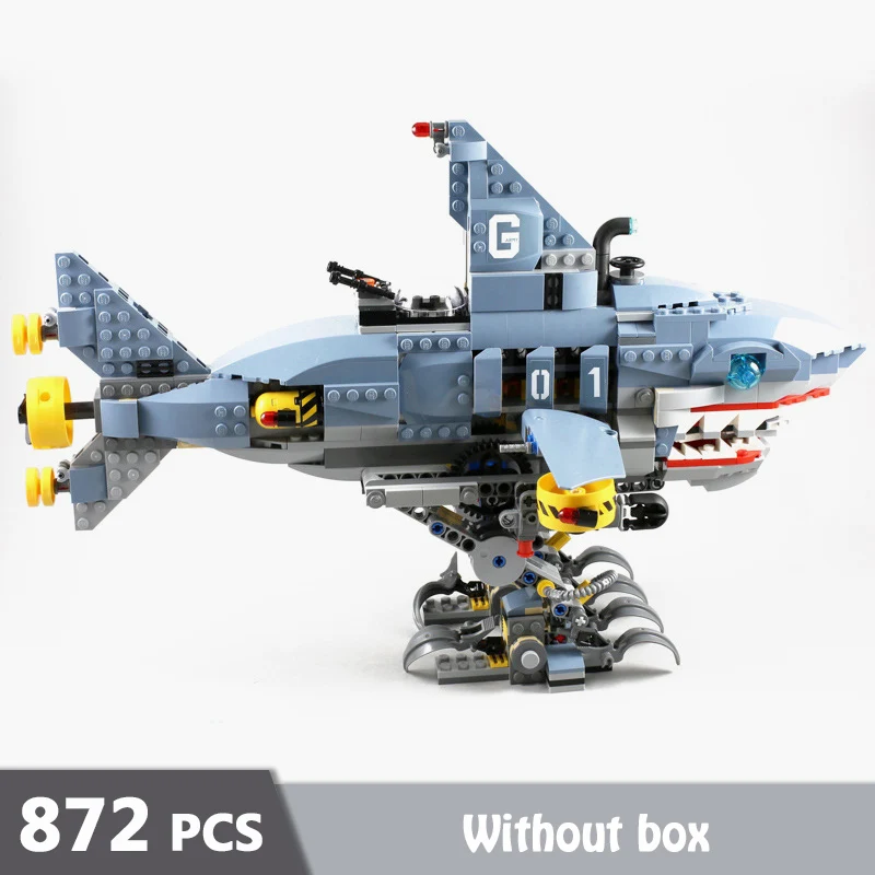 

872pcs Garmadon Mech Shark Machine Model Building Blocks Stacking Bricks Toys for Children