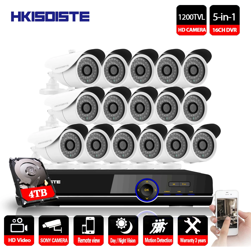 Камера видеонаблюдения 16 каналов 1080P HDMI МП SONY 1200TVL | Безопасность и защита