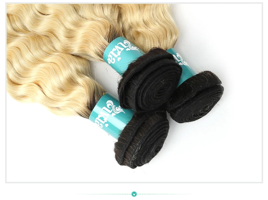 1B 613 Blonde Deep Wave Ombre Hair Bundle (24)