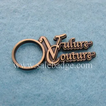 

Custom fashion letter pattern Antique Gold Keychain Venture Culture anqiue gold plating