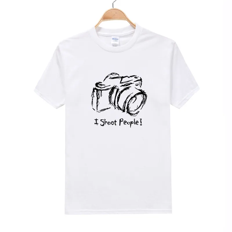 

I Shoot People T-shirt Cotton Mens O Neck Short Sleeve T Shirt Camera Photography Photograph Photo Printed T Shirt Size M L XXL