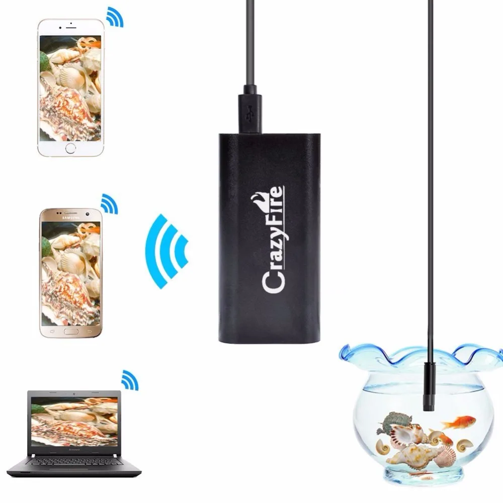 CrazyFire USB Endoscope Camera HD 720P IP67 Semi Rigid Tube Wireless