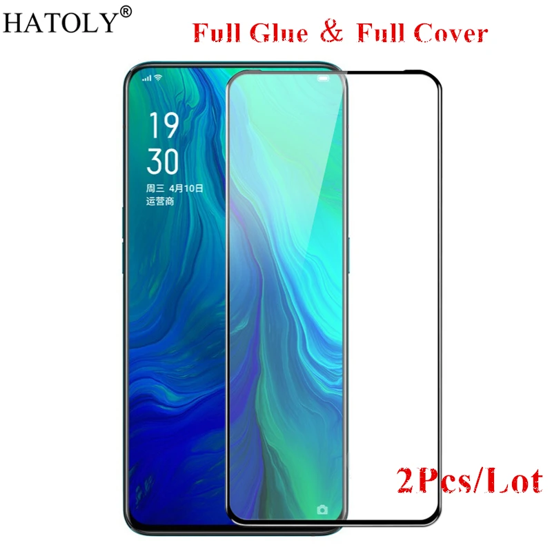

2Pcs OPPO Reno Glass Tempered Glass for OPPO Reno Glass Film Full Glue Full Cover Hard Screen Protector OPPO Reno PCAT00 PCAM00