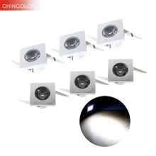 Светодиодный точечный светильник, 6 шт., квадратный мини-точечный светильник, светодиодный потолочный светильник 1 Вт, 3 Вт, AC110V, 220 В, светодиодный комнатный светильник для шкафа, со светодиодным драйвером IL0