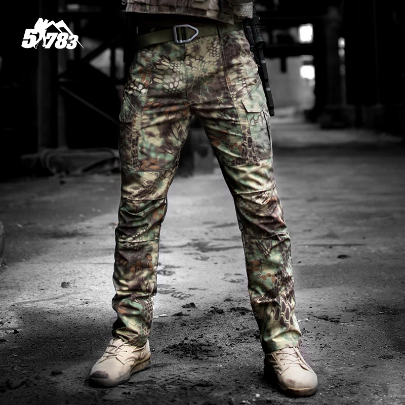 

Athletic Fit Anti-scratch Ripstop Outdoor Waterproof Python Snake Camouflage Men's Tactical Pants Military Camo Trousers for Men