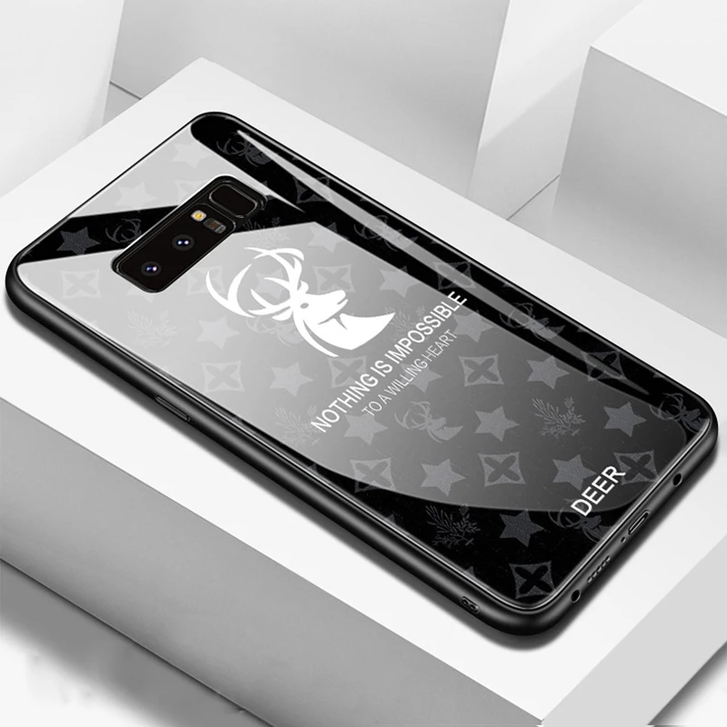 Закаленное стекло чехол для samsung Galaxy Note 8 олень трава жесткий чехол для samsung Galaxy Note8 Защитные чехлы для телефонов