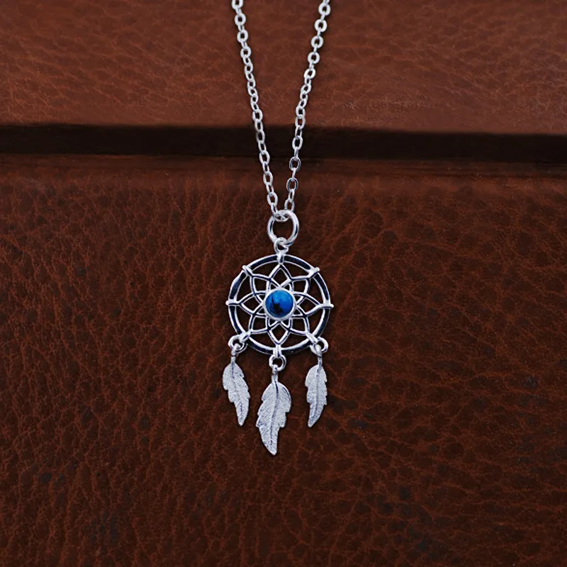 

S925 Pure silver collar bone necklace chasing delicate dreams net weaving dream catcher jewelry dream catcher necklace jewelry