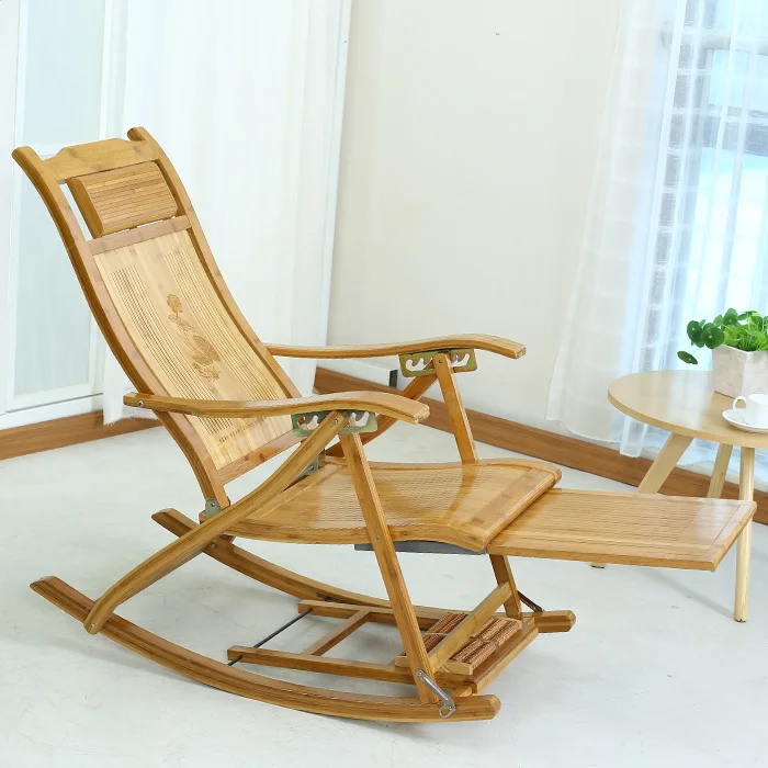 Bamboo bamboo rocking chair recliner Happy leisure balcony free