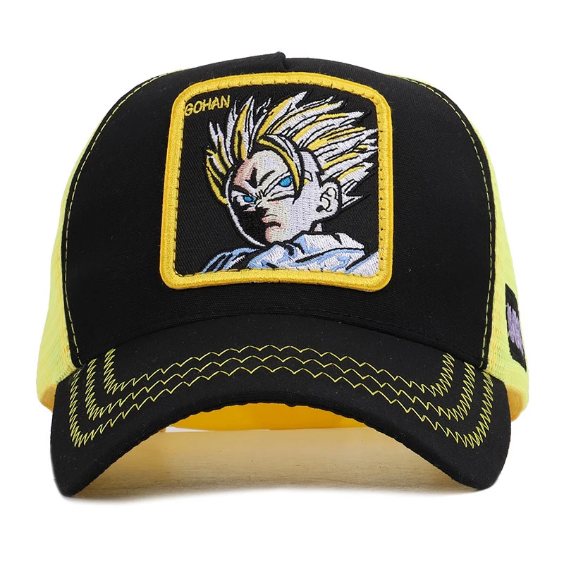 Cap Dragon Ball Gohan Women Men Snapback Hat Anime Mesh Boy Breathable Sun Summer Sports Outdoor Accessory (1)