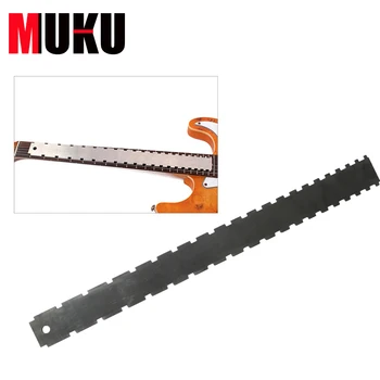 

MUKU Guitar Neck Notched Ruler Tool Silver Stainless Steel Guitar Neck Notched Straight Edge Tool Guitarra Accessories