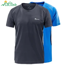 LoClimb эластичная уличная походная футболка, мужская летняя быстросохнущая футболка для рыбалки, скалолазания, треккинга, мужская спортивная футболка AM265