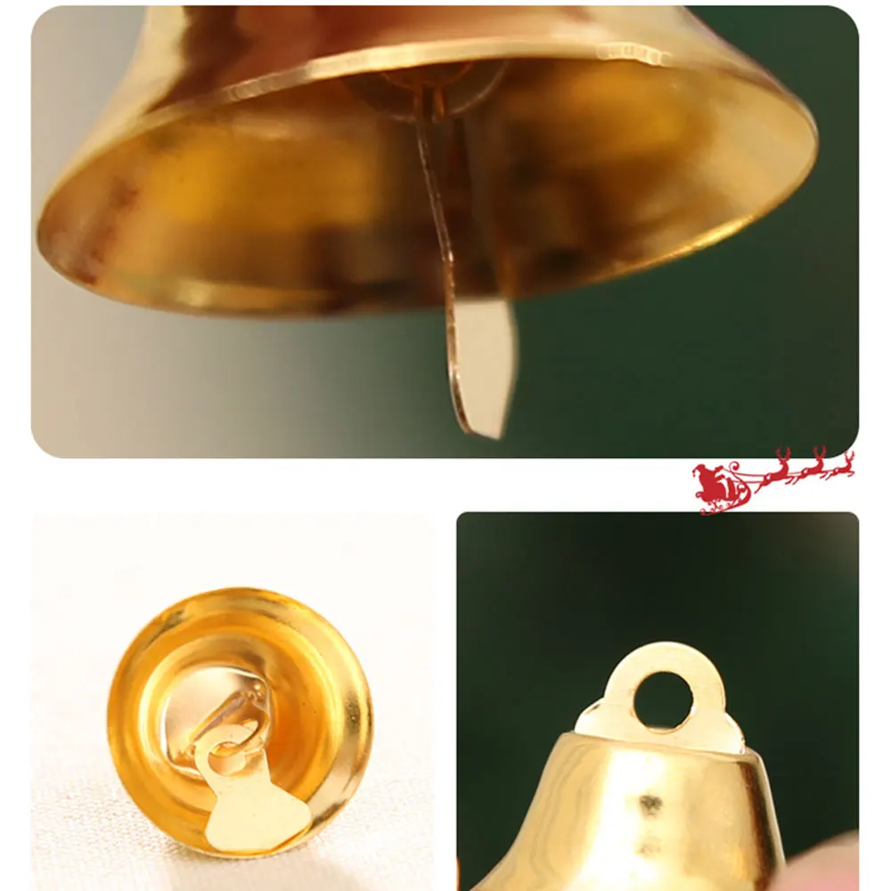 10Pcs Cute Stainless Steel Bells Christmas Pendants Ornament Decor Gold/Silver Home Supply Christmas Lights Supply Xmas Lights