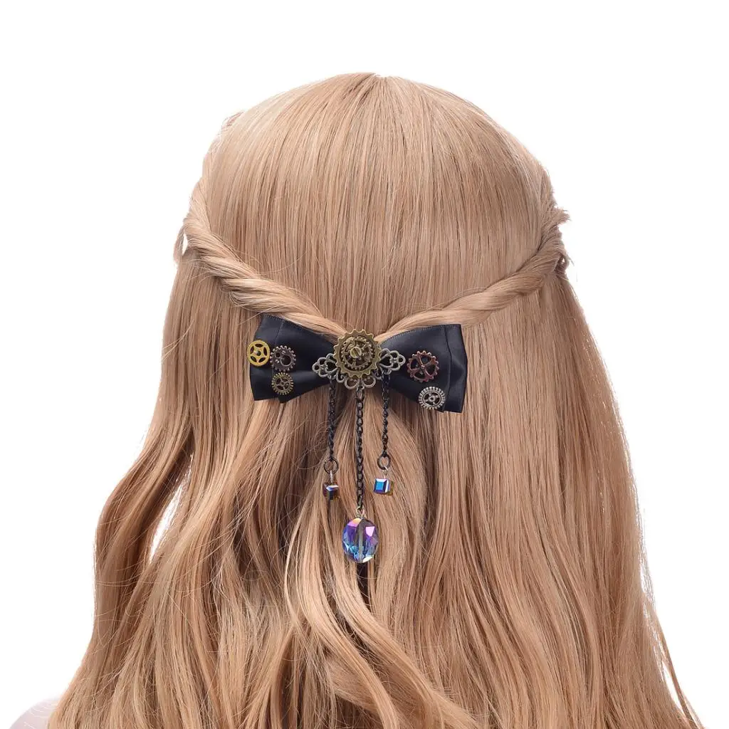 

Stylish Women Girls Hairpins Bow Knot Barrettes Craft Skull Decor Shine Hair Clip Clamp High Quality Hair Decoration Accessories
