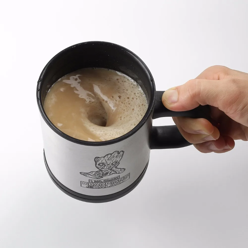 Groot Чашки 400 мл Автоматическая электрическая ленивая кружка-мешалка кофе молоко смешивающие чашки чай Смарт нержавеющая сталь Емкость для смешивания ребенка грот