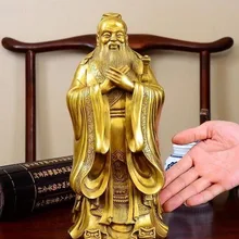 Китайская латунная резьба статуя Конфуция