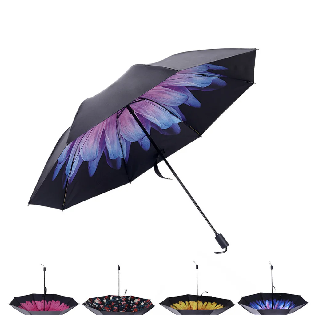 

Rain And Sun Dual-Use Sun Umbrella Folding Sunscreen UV 8 Bone Umbrella Change Color Lightweight Convenience Firm And Durable