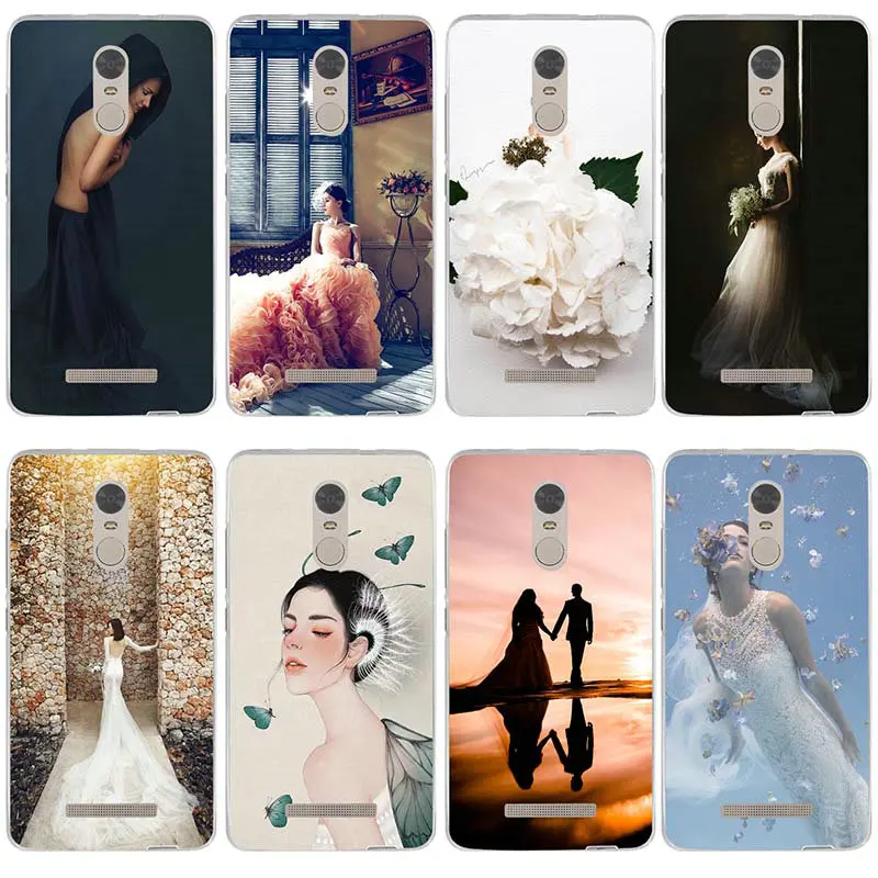 Cases for Xiaomi Redmi Mi Note 2 3 3S 4X 4A 6 5 5S 5A 8 A1 Pro Plus Bags Marriage Wedding Dress Love Butterfly Girl | Мобильные