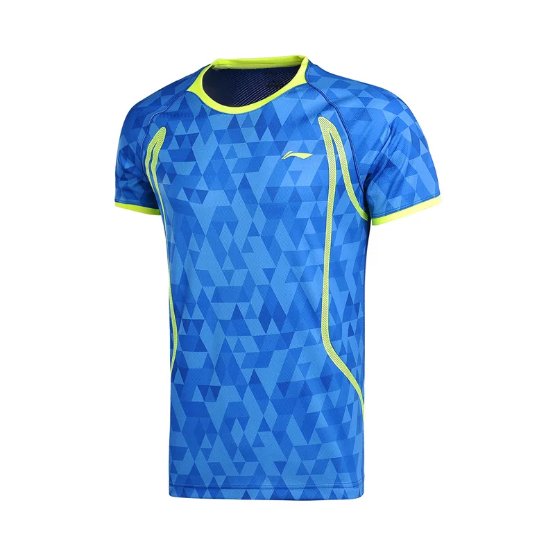 Li-Ning, мужские рубашки для бадминтона, дышащий светильник, футболки для соревнований, топ, Удобная подкладка, Спортивная футболка AAYM001 MTS2672 - Цвет: AAYM001 2