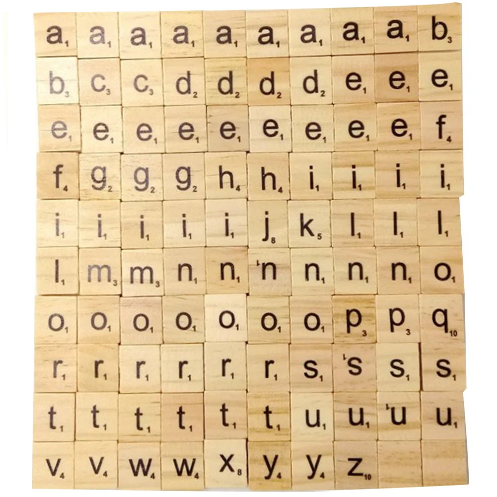 100pcs/lot English Letter Set Word Scrapbooking Scrabble Number Alphabet Tile 