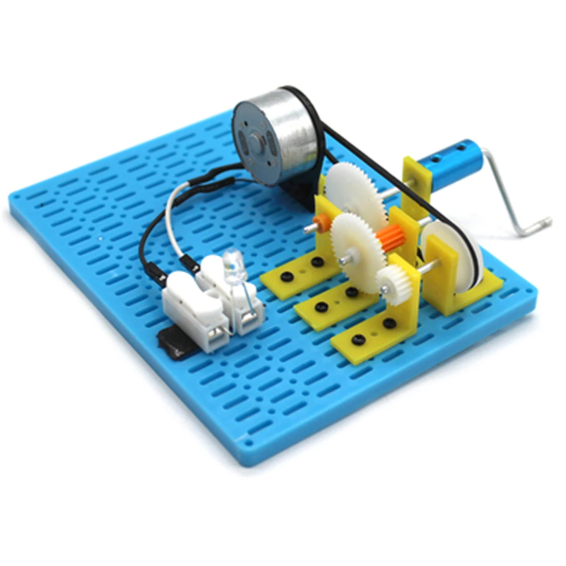 Квадратная рукоятка генератор ремень шестерни механическая передача мощность генератор научный эксперимент DIY игрушка для детей игрушка
