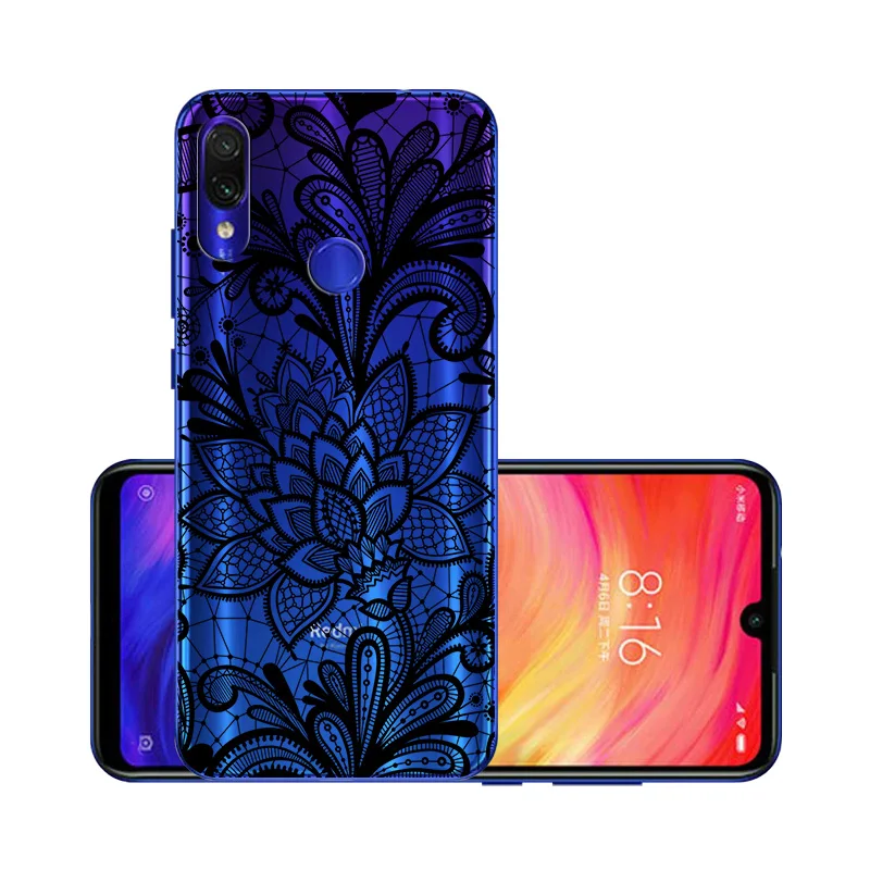 Для Xiaomi Redmi Note 7 5 Pro силиконовый прозрачный Футляр окрашенный для Xio mi Red mi 7 7A 6 6A mi A2 Lite 9T K20 чехлы чехол на ксиоми редми нот 7 - Цвет: W011