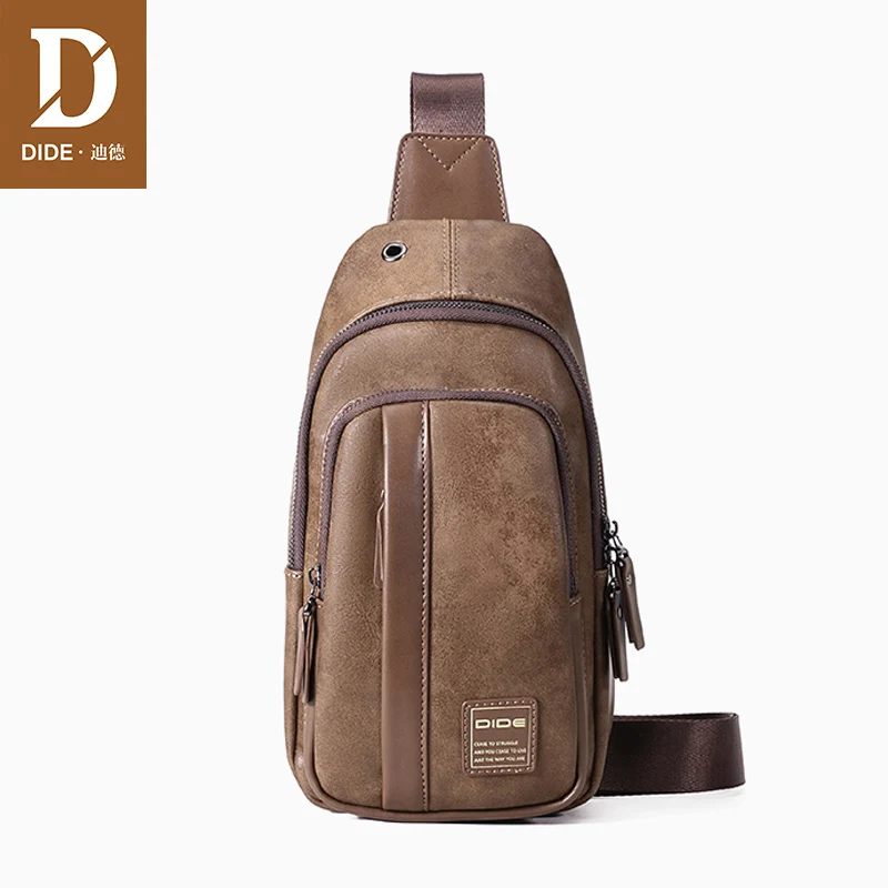 

DIDE luxury handbags men bags designer vintage 2018 new PU Leather chest bag Men's Shoulder Bag Messenger Bag casual male DQ707