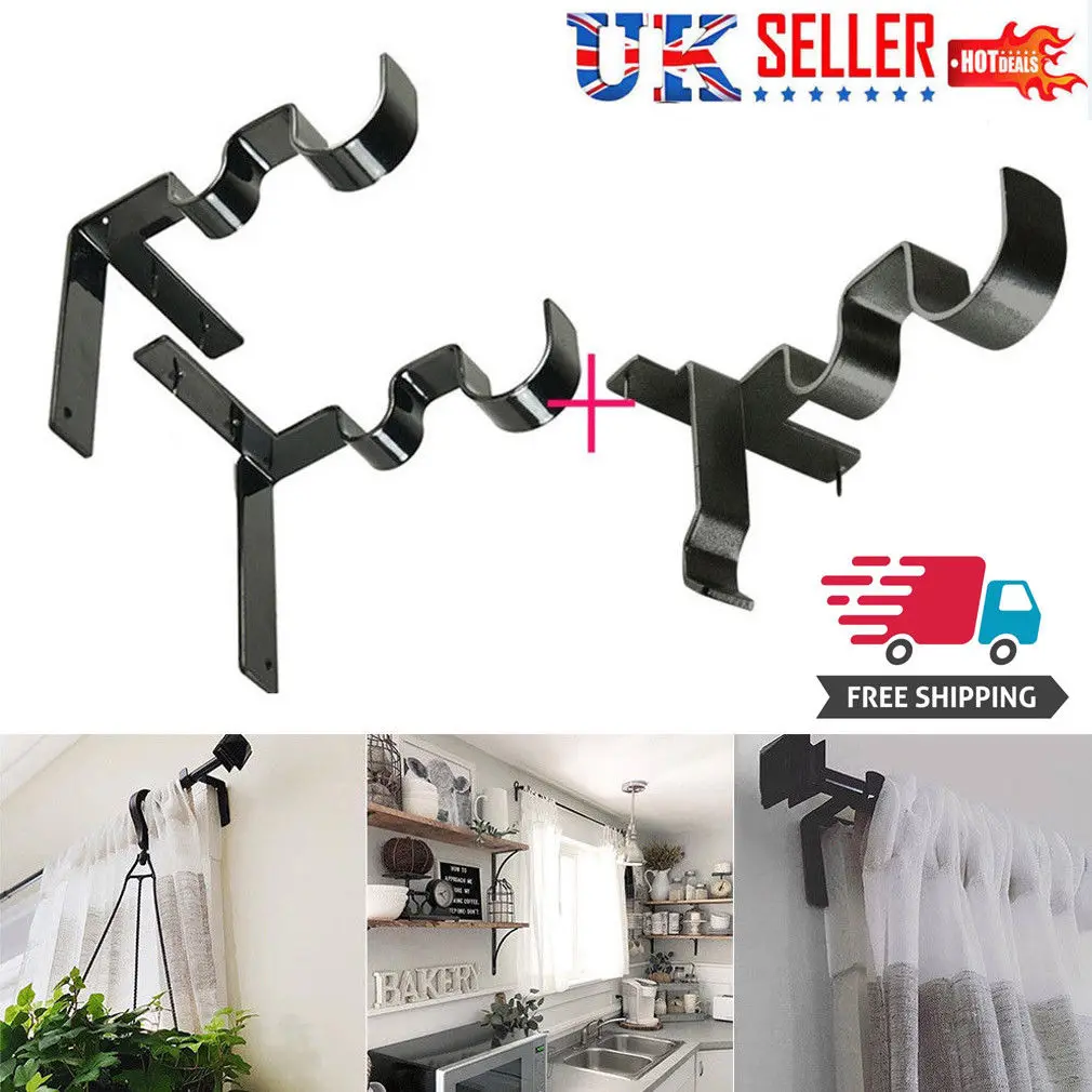 

New 1 Set Hang Curtain Rod Holders Tap Right Window Frame Curtain Rod Bracket
