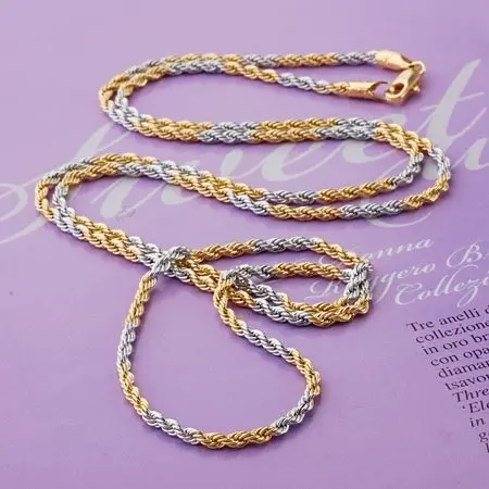 Gold and platinum chain necklace(2.0mm)-in Chain Necklaces