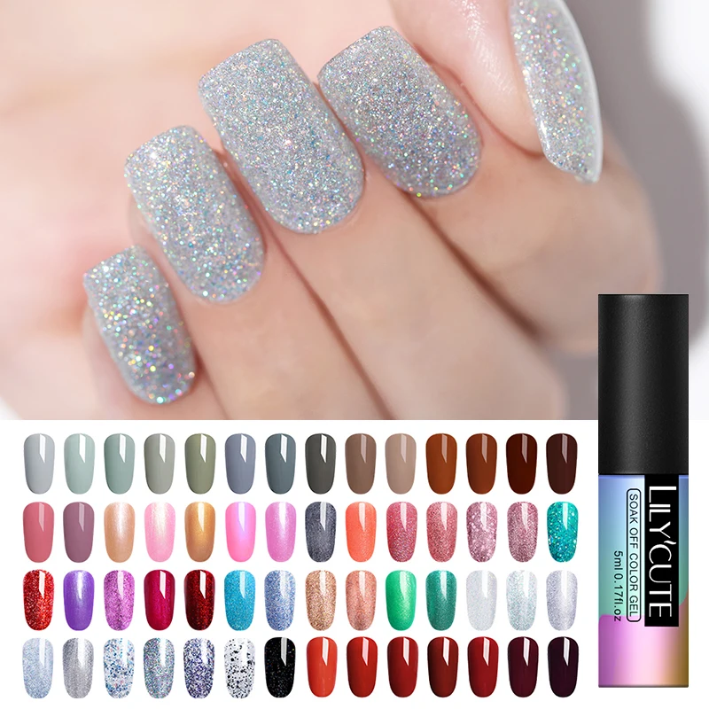 

LILYCUTE Nail Gel Nail Polish Gel Polish Semi Permanent UV Enamel Hybrid Nails Art Design Off Gel Varnish White Manicure Gel