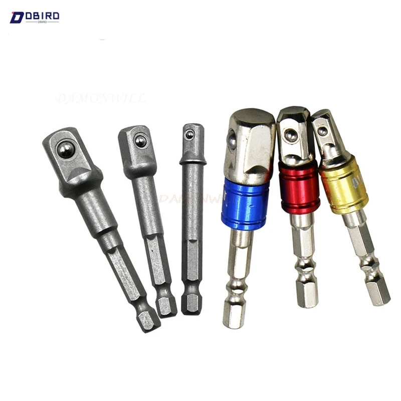

3pcs/set Color 1/4 "3/8" 1/2 "Steel Socket Adapter Hex Shank Set Extension Drill Bits Bar Hex Bit Set Power Tools