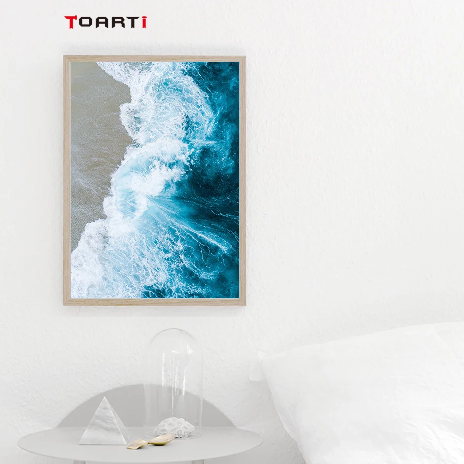 Ocean Sea Waves Canvas Nordic Posters Prints Landscape Scandinavian Style Wall Art Painting Decoration Pictures for Living Room (5)