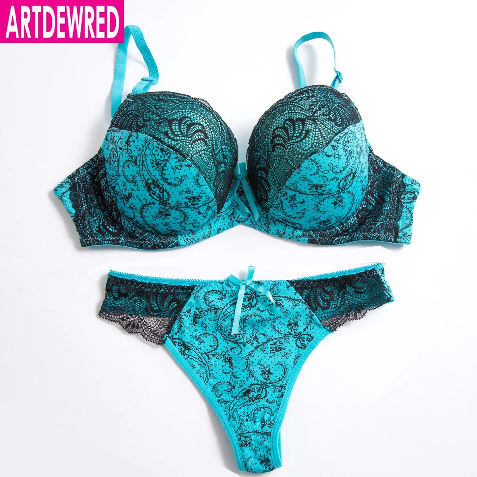 black lace underwear set Original authentic high grade push up bra thong sets bras for women underwear bra set lace sexy lingerie panty female underwear bra and knicker sets cheap