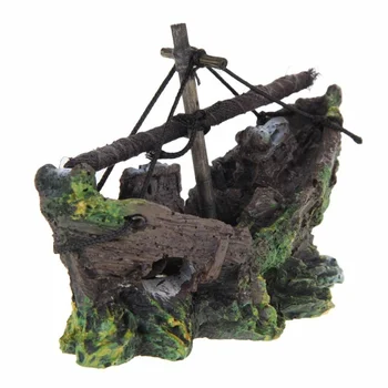 

Boat ornament in fish tank Fishing decoration 100% Safety tank decoration
