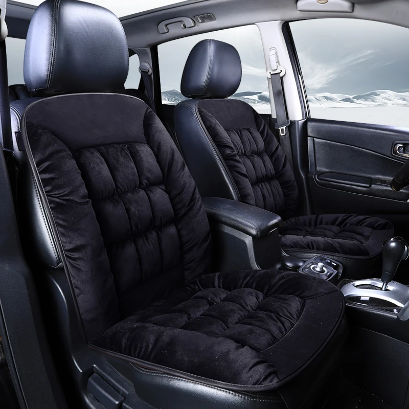 

new car seat cushion winter short plush cushion front row comfortable single seat mat pad warm cushion