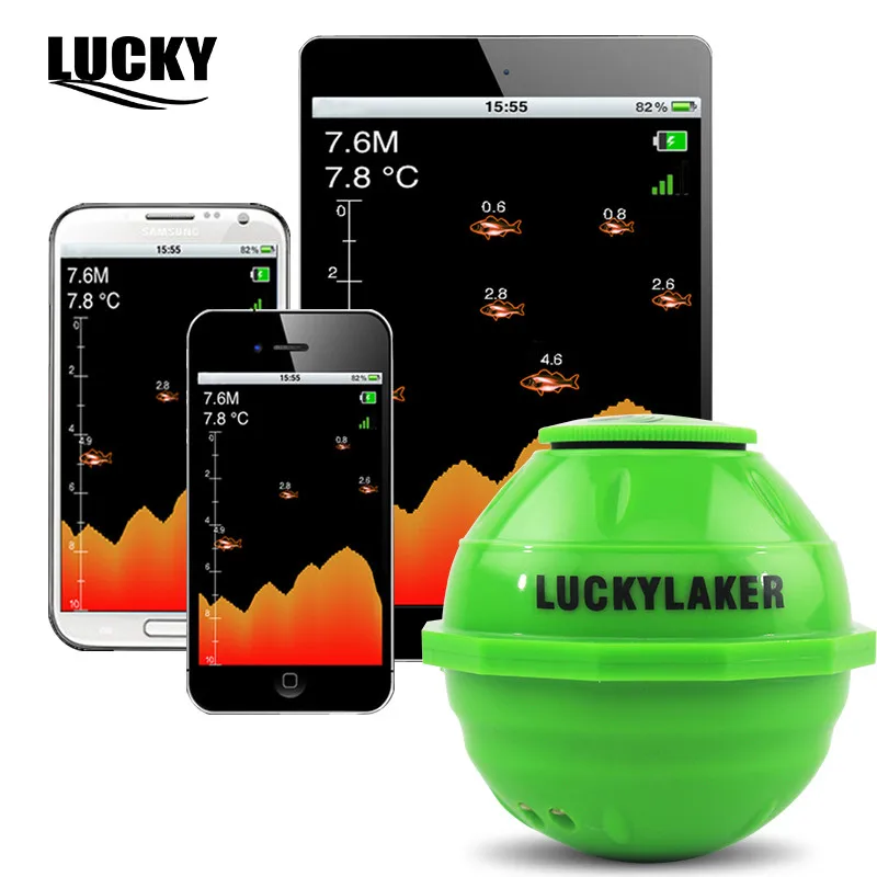 Lucky FF916 Wireless WIFI Sonar Fish Finder Deeper Echo Sounder 50M 130feet Sea Bite Alarm Depth